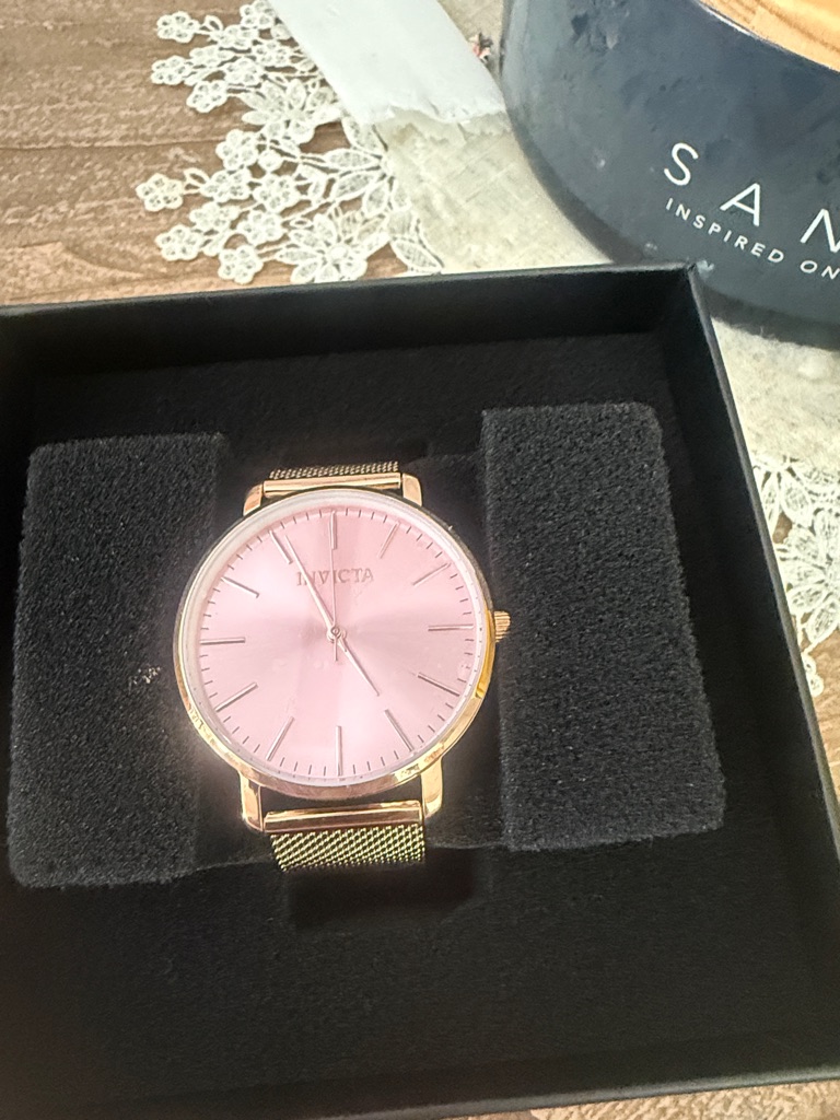 Invicta Rose Gold Watch With Pink Sunray Dial
